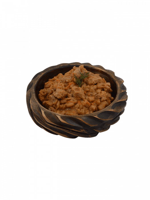 Фасоль белая в сырно-грибном соусе с курицей "Наша Каша" 350г.