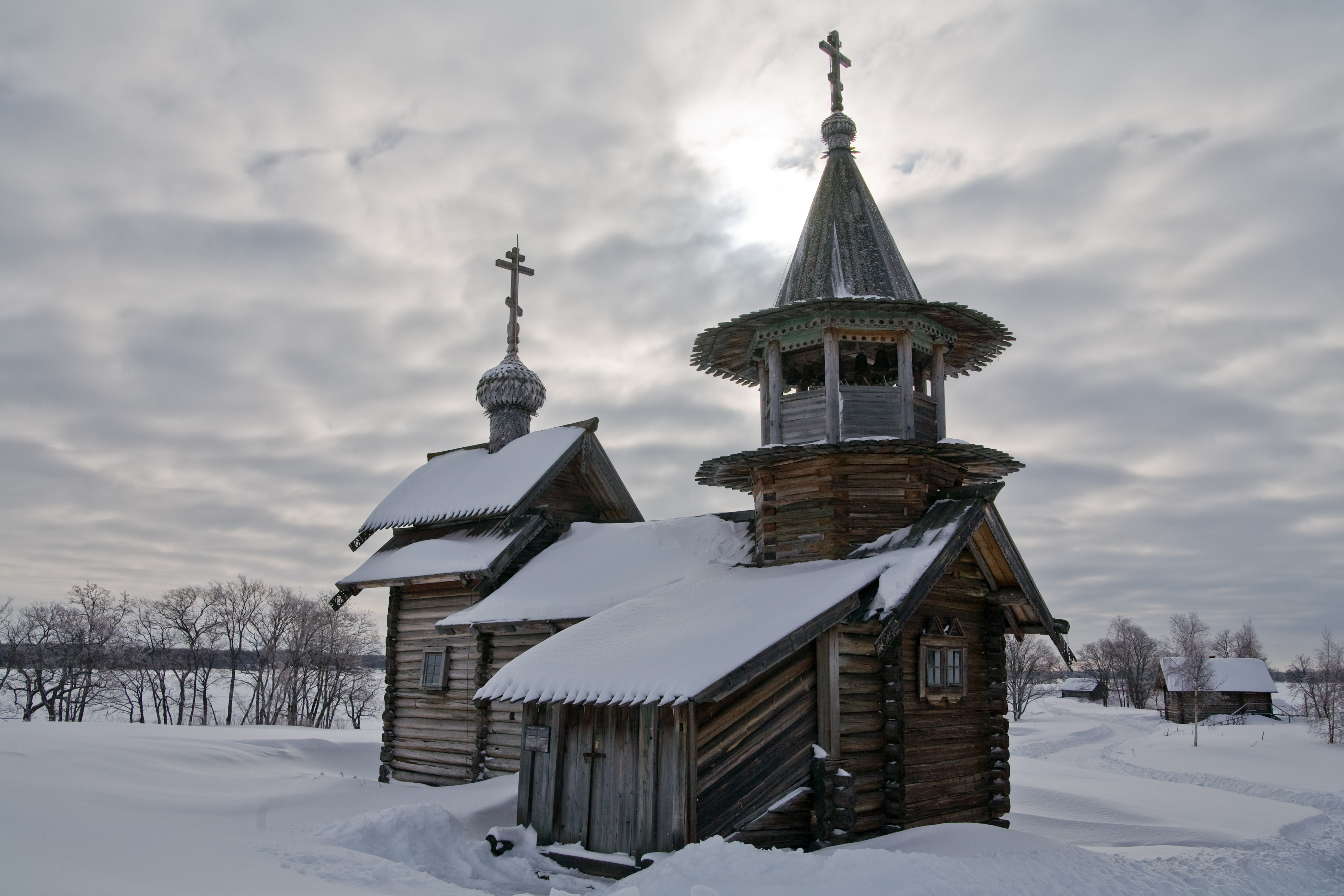 Кижи Успенская Церковь зима
