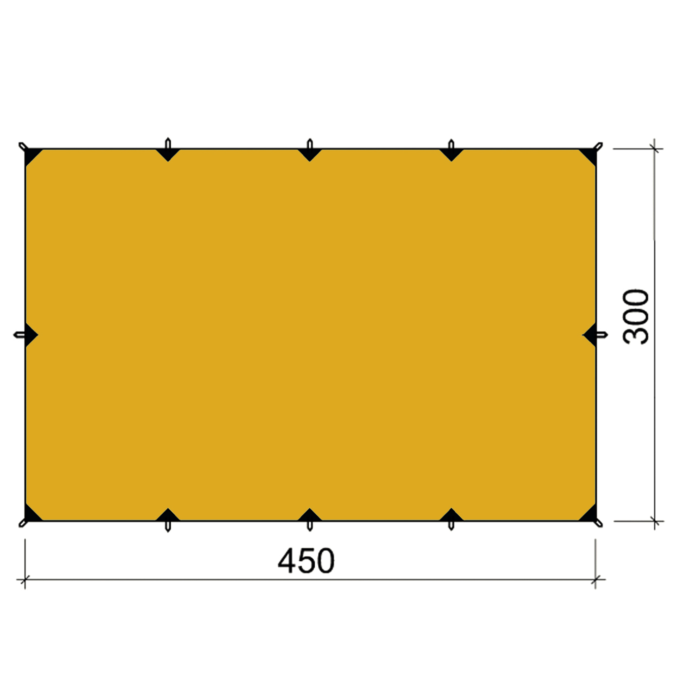 Тенты BASK, размер 300х450 см, цвет желтый 3608S-9105 Canopy silicone 3*4,5 - фото 2